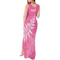 New Zealand Lawn Bowls Breast Cancer Personalized Tank Maxi Dress Wrap-Around Silver Fern LT7 - Polynesian Pride