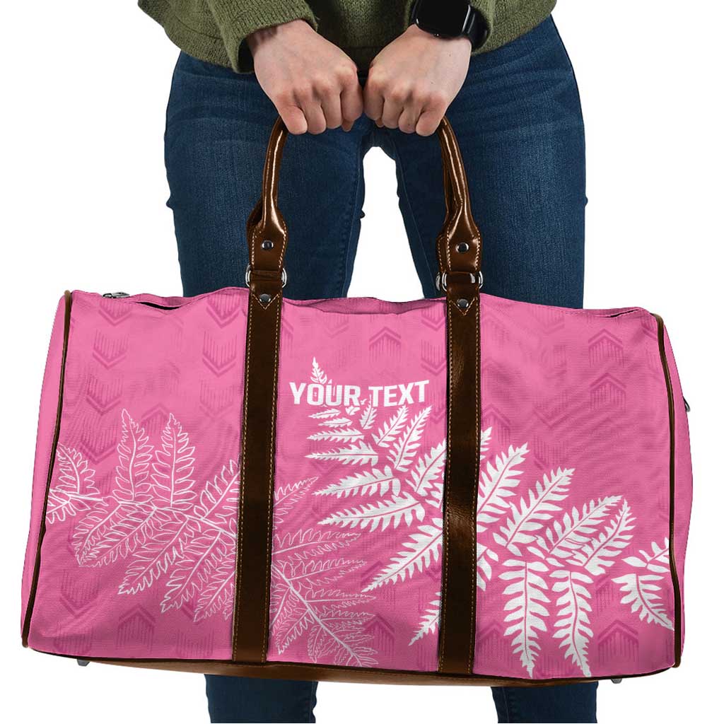 New Zealand Lawn Bowls Breast Cancer Personalized Travel Bag Wrap-Around Silver Fern LT7 Pink - Polynesian Pride