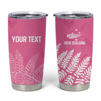 New Zealand Lawn Bowls Breast Cancer Personalized Tumbler Cup Wrap-Around Silver Fern LT7 Pink - Polynesian Pride