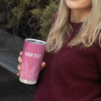 New Zealand Lawn Bowls Breast Cancer Personalized Tumbler Cup Wrap-Around Silver Fern LT7 - Polynesian Pride