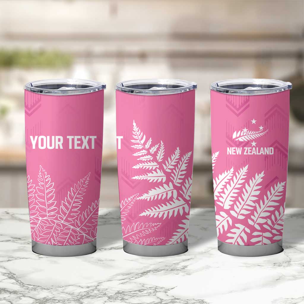 New Zealand Lawn Bowls Breast Cancer Personalized Tumbler Cup Wrap-Around Silver Fern LT7 - Polynesian Pride