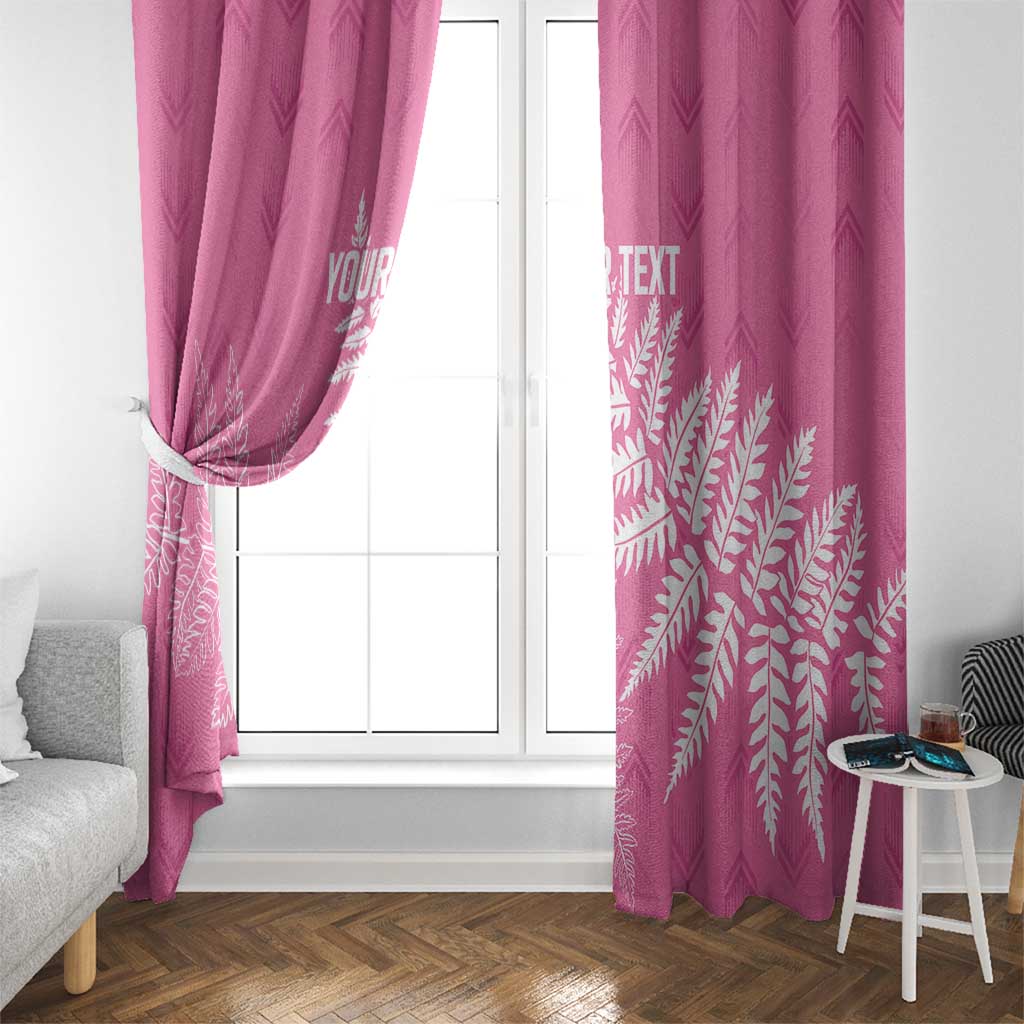New Zealand Lawn Bowls Breast Cancer Personalized Window Curtain Wrap-Around Silver Fern - Polynesian Pride