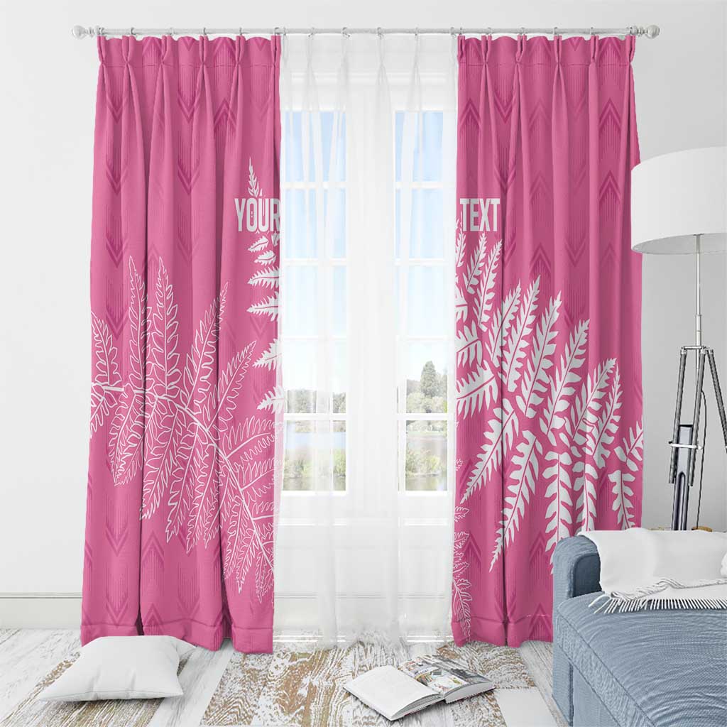 New Zealand Lawn Bowls Breast Cancer Personalized Window Curtain Wrap-Around Silver Fern - Polynesian Pride