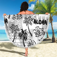 Aloha Vintage Quilt Beach Blanket Hawaiian Seamless - White LT7 - Polynesian Pride