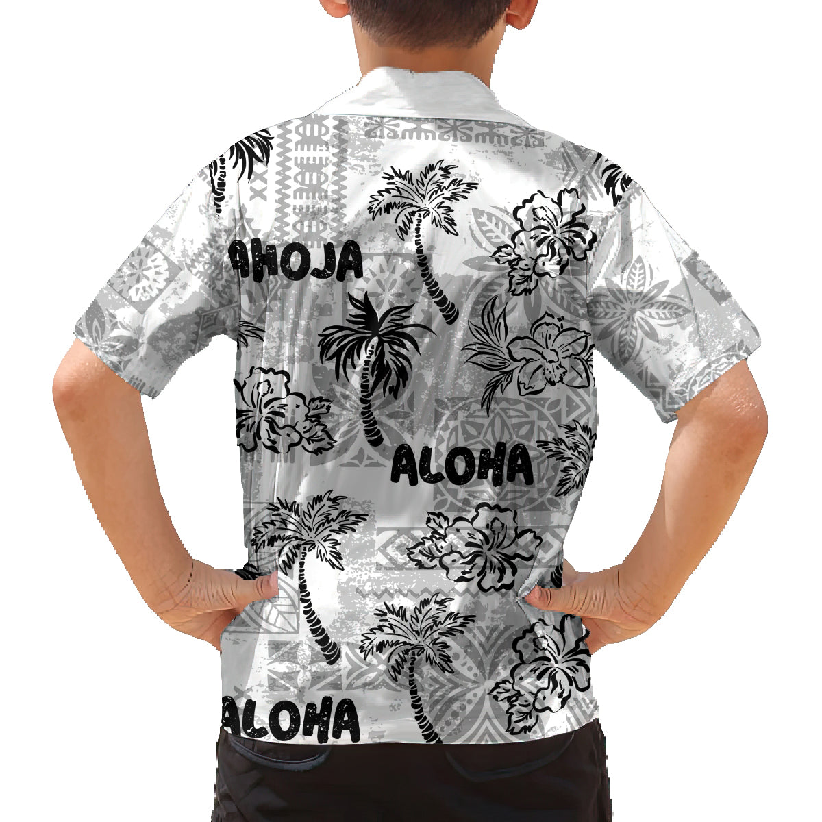 Aloha Vintage Quilt Family Matching Off Shoulder Long Sleeve Dress and Hawaiian Shirt Hawaiian Seamless - White LT7 - Polynesian Pride