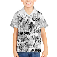 Aloha Vintage Quilt Family Matching Off Shoulder Maxi Dress and Hawaiian Shirt Hawaiian Seamless - White LT7 Son's Shirt White - Polynesian Pride
