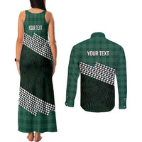 Rainbow Warriors Hawaii Personalized Palaka Couples Matching Tank Maxi Dress and Long Sleeve Button Shirt LT7 - Polynesian Pride
