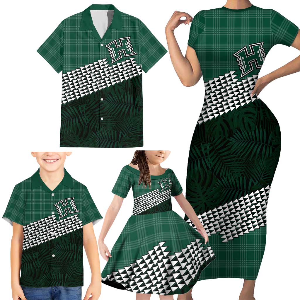 Rainbow Warriors Hawaii Personalized Palaka Family Matching Short Sleeve Bodycon Dress and Hawaiian Shirt LT7 - Polynesian Pride