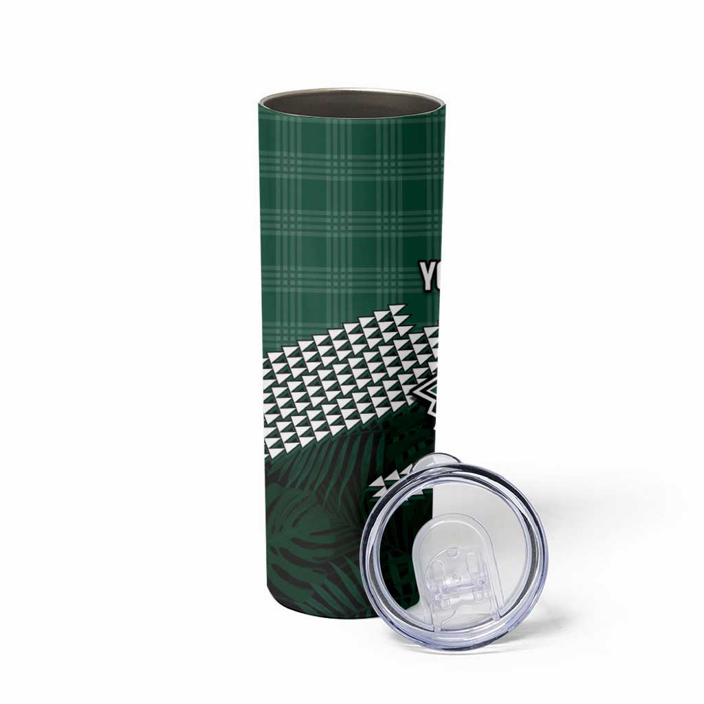Rainbow Warriors Hawaii Personalized Palaka Skinny Tumbler - Polynesian Pride