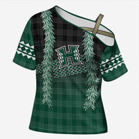 Rainbow Warriors Hawaii Palaka Cross Shoulder Shirt Maile Lei - Polynesian Pride