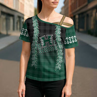 Rainbow Warriors Hawaii Palaka Cross Shoulder Shirt Maile Lei - Polynesian Pride