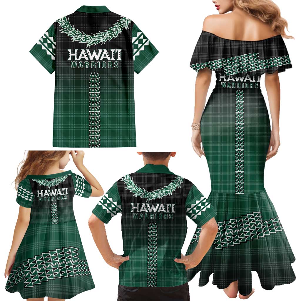 Rainbow Warriors Hawaii Palaka Family Matching Mermaid Dress and Hawaiian Shirt Maile Lei LT7 - Polynesian Pride