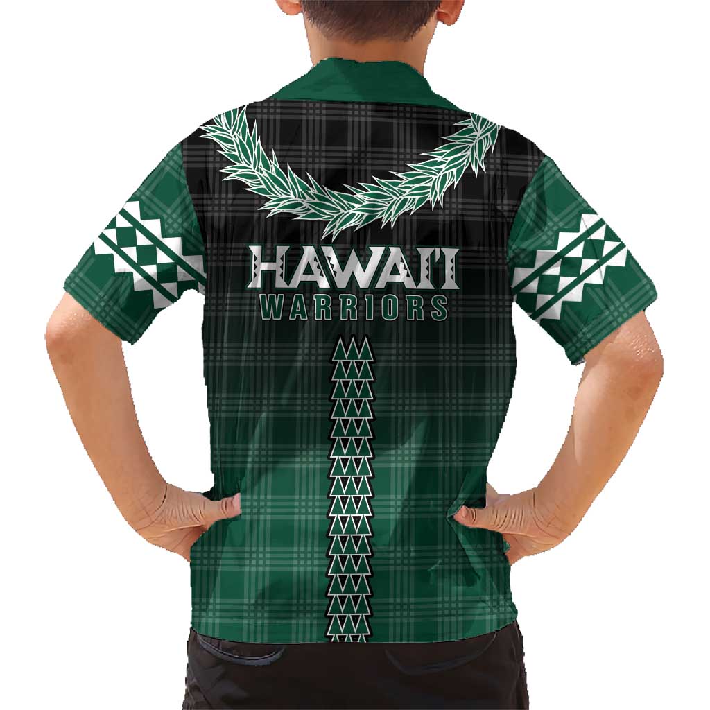 Rainbow Warriors Hawaii Palaka Family Matching Off The Shoulder Long Sleeve Dress and Hawaiian Shirt Maile Lei LT7 - Polynesian Pride