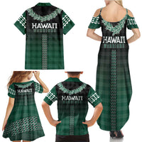 Rainbow Warriors Hawaii Palaka Family Matching Summer Maxi Dress and Hawaiian Shirt Maile Lei LT7 - Polynesian Pride