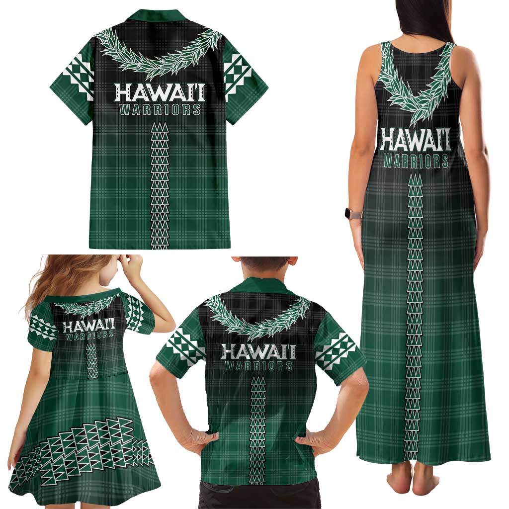 Rainbow Warriors Hawaii Palaka Family Matching Tank Maxi Dress and Hawaiian Shirt Maile Lei LT7 - Polynesian Pride