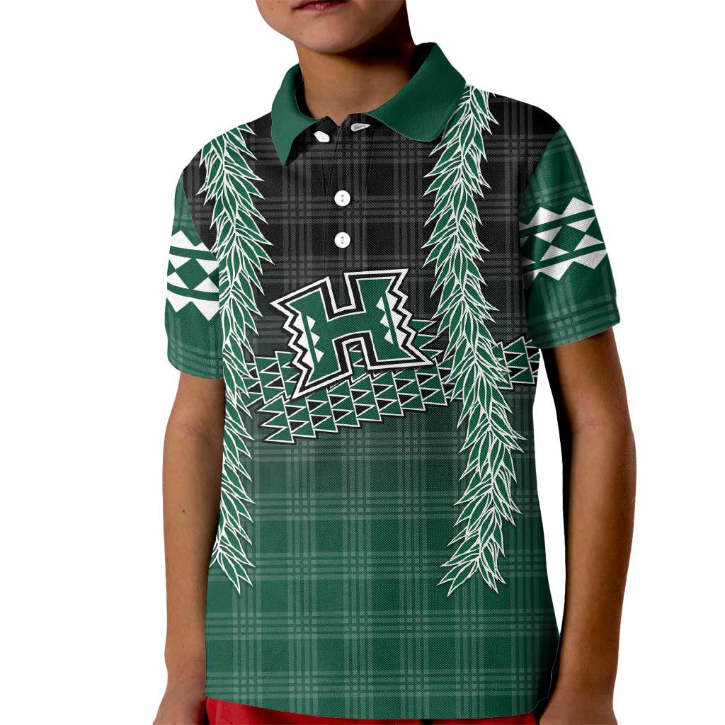 Rainbow Warriors Hawaii Palaka Kid Polo Shirt Maile Lei LT7 Kid Dark Green - Polynesian Pride