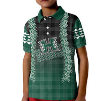 Rainbow Warriors Hawaii Palaka Kid Polo Shirt Maile Lei LT7 Kid Dark Green - Polynesian Pride