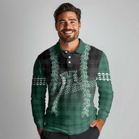 Rainbow Warriors Hawaii Palaka Long Sleeve Polo Shirt Maile Lei - Polynesian Pride