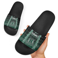 Rainbow Warriors Hawaii Palaka Slide Sandals Maile Lei - Polynesian Pride