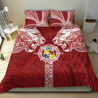 Tonga Independence Day Bedding Set Tongatapu Lion Ngatu Motifs