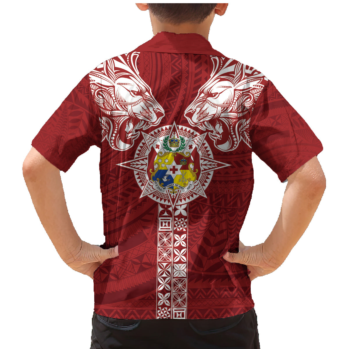 Tonga Independence Day Family Matching Mermaid Dress and Hawaiian Shirt Tongatapu Lion Ngatu Motifs LT7 - Polynesian Pride