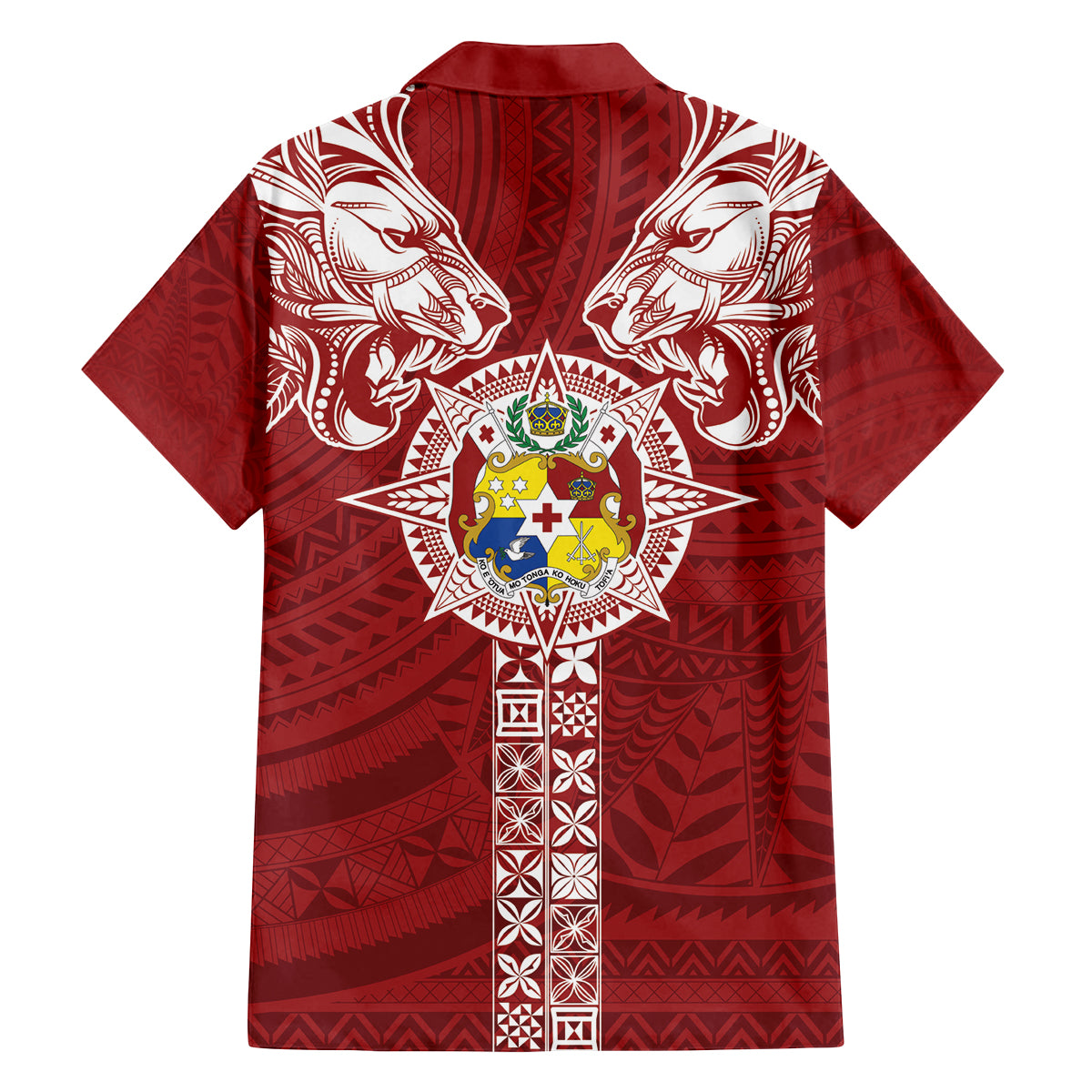 Tonga Independence Day Family Matching Off Shoulder Maxi Dress and Hawaiian Shirt Tongatapu Lion Ngatu Motifs LT7 - Polynesian Pride