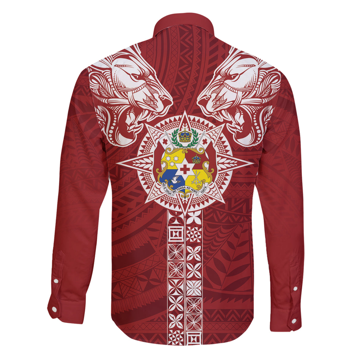Tonga Independence Day Family Matching Off Shoulder Short Dress and Hawaiian Shirt Tongatapu Lion Ngatu Motifs LT7 - Polynesian Pride