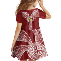Tonga Independence Day Family Matching Summer Maxi Dress and Hawaiian Shirt Tongatapu Lion Ngatu Motifs LT7 - Polynesian Pride