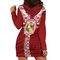 Tonga Independence Day Hoodie Dress Tongatapu Lion Ngatu Motifs LT7 - Polynesian Pride