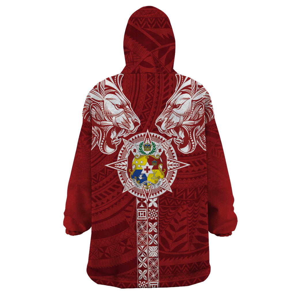 Tonga Independence Day Wearable Blanket Hoodie Tongatapu Lion Ngatu Motifs LT7 - Polynesian Pride