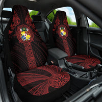 Tonga Independence Day Car Seat Cover Tongatapu Lion Ngatu Motifs Black Ver. LT7 One Size Black - Polynesian Pride