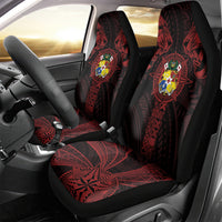Tonga Independence Day Car Seat Cover Tongatapu Lion Ngatu Motifs Black Ver. LT7 - Polynesian Pride