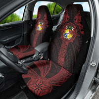 Tonga Independence Day Car Seat Cover Tongatapu Lion Ngatu Motifs Black Ver. LT7 - Polynesian Pride