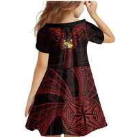 Tonga Independence Day Family Matching Mermaid Dress and Hawaiian Shirt Tongatapu Lion Ngatu Motifs Black Ver. LT7 - Polynesian Pride