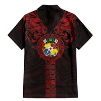 Tonga Independence Day Family Matching Mermaid Dress and Hawaiian Shirt Tongatapu Lion Ngatu Motifs Black Ver. LT7 - Polynesian Pride