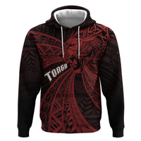 Tonga Independence Day Zip Hoodie Tongatapu Lion Ngatu Motifs Black Ver. LT7 Pullover Hoodie Black - Polynesian Pride