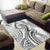 Polynesia Plumeria Lei Area Rug White Curves Motif