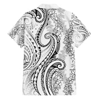Polynesia Plumeria Lei Family Matching Tank Maxi Dress and Hawaiian Shirt White Curves Motif LT7 - Polynesian Pride