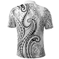 Polynesia Plumeria Lei Polo Shirt White Curves Motif LT7 - Polynesian Pride