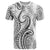 Polynesia Plumeria Lei T Shirt White Curves Motif