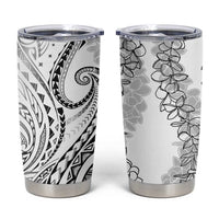 Polynesia Plumeria Lei Tumbler Cup White Curves Motif LT7 White - Polynesian Pride