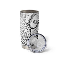 Polynesia Plumeria Lei Tumbler Cup White Curves Motif LT7 - Polynesian Pride