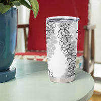 Polynesia Plumeria Lei Tumbler Cup White Curves Motif LT7 - Polynesian Pride