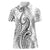 Polynesia Plumeria Lei Women Polo Shirt White Curves Motif