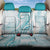 Polynesia Plumeria Lei Back Car Seat Cover White Turquoise Curves Motif