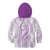 Polynesia Plumeria Lei Kid Hoodie White Violet Curves Motif