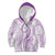 Polynesia Plumeria Lei Kid Hoodie White Violet Curves Motif