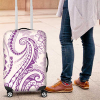 Polynesia Plumeria Lei Luggage Cover White Violet Curves Motif LT7 Violet - Polynesian Pride