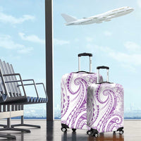 Polynesia Plumeria Lei Luggage Cover White Violet Curves Motif LT7 - Polynesian Pride