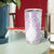 Polynesia Plumeria Lei Tumbler Cup White Violet Curves Motif